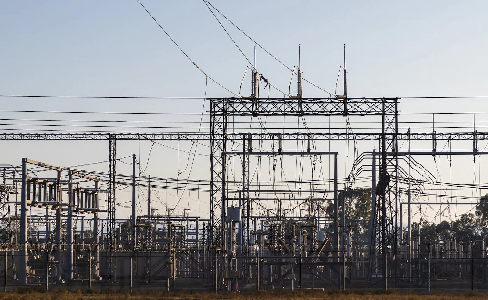 High-voltage substation and transmission infrastructure